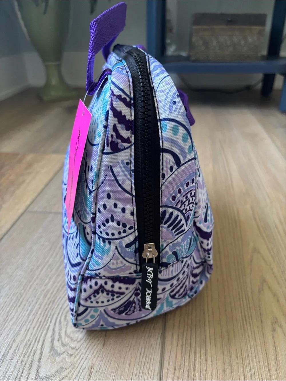 NWT Betsey Johnson Purple Multi Insulated Lunch Tote W/ 2 Containers Mermaidcore